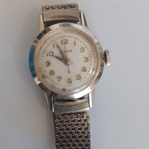 Timex Silver Watch with Cream Dial